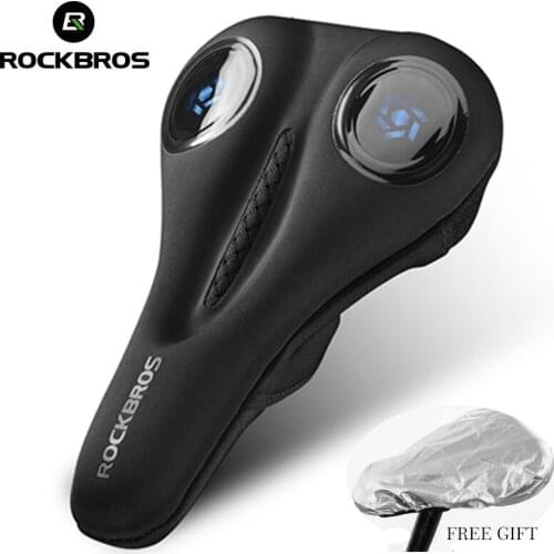 ROCKBROS Cycling MTB BIke Bicycle Saddle Cover Liquid Silicone Gels Cushion Cover Hollow Breathable Soft Seat Bike Accessories