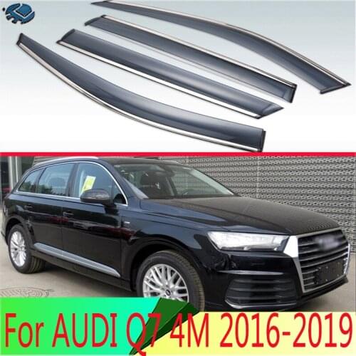 For AUDI Q7 4M 2016 2017 2018 2019 Plastic Exterior Visor Vent Shades Window Sun Rain Guard Deflector 4pcs