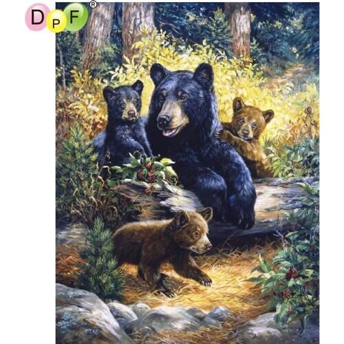 DPF diamond embroidery bear letter box diamond painting cross stitch diamond mosaic full square rhinestone home decoration