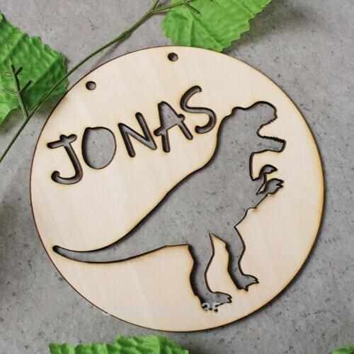Door Hanging-nursery decorT-REX dinosaur Personalised Wooden Wall--Plaque-kids door sign-custom name-kids gift-baby gift-lasercu