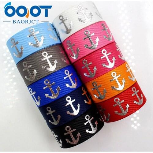 OOOT BAORJCT 176308,22mm,10 yard Silver Ribbons Thermal transfer Printed grosgrain Wedding Accessories DIY handmade material