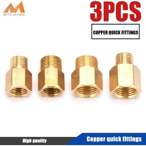 M10x1 M8x1 Female Thread Quick Coupler Connector Air Socket Connection Fittings PCP Copper Double End Male-Male Plug 3pcs/set