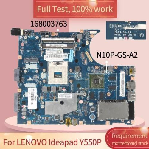 NIWBA LA-5371P For LENOVO Ideapad Y550P GT240M I7 Latptop Motherboard support HM55 N10P-GS-A2 Notebook Mainboard