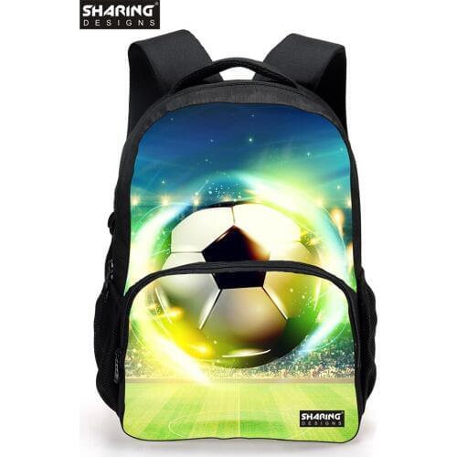 Fashion 2017 Mens Footballpattern Backpacks 3D footballbags Printing Student School Knapack Casual Women Backbag Rucksack