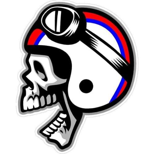Personality Fashion Car Sticker Motorcycle Cafe Racer Skull Helmet Accessores Waterproof Cover Scratches Vinyl Decal,12cm*9cm