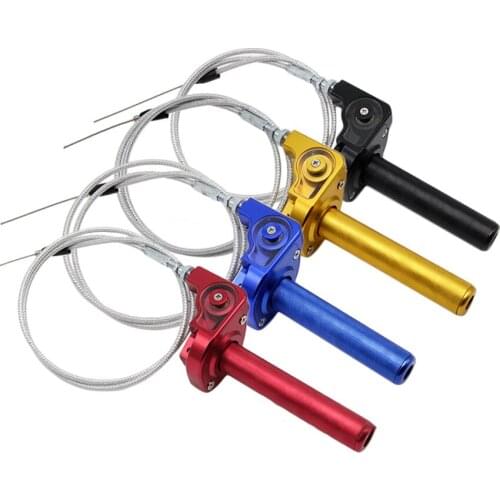 MOTOS Universal 22mm Motorcycle Handlebar CNC Aluminum Acerbs Handle Throttle Grip Quick Twister With Throttle Cable CRF