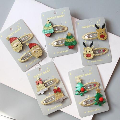 Christmas gift hairpin set children hair accessories holiday gift princess Christmas hairpin girl hair accessories side clip