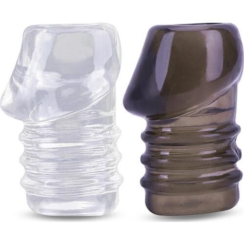 Glans Penis Cover Sleeve Extension Cock Ring Dick Delay Ejaculation Erection Condom Erotic Adult Sex Toys For Men Masturbator