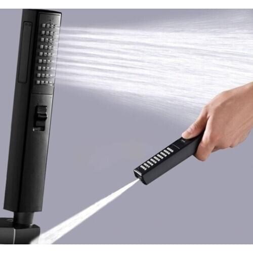 2-In-1 Nozzle Rain Shower Head Hand-Held Bar Shape Bathroom Bath Shower Head with Spray Gun Faucet Replacement Parts Universal