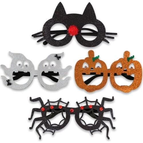 E7CB 4 Pcs Halloween Cosplay Eyeglasses Party Favors Decoration Spider Pumpkin Ghost