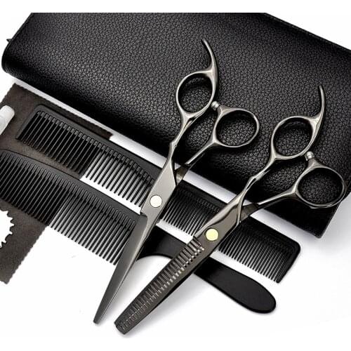 4PCS Hairdressing Scissors 6.5 Inch Scissors for Cutting Thinning Hair Comb Barber Accessories Salon Hairdressing Shears
