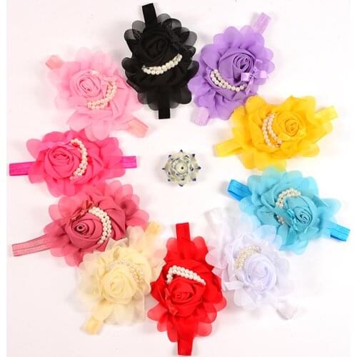 New Baby Chiffon Headband Flower Girls Toddler Hair Bands for Baby Girls Kids Headbands Baby Hair Accessories Photography Props