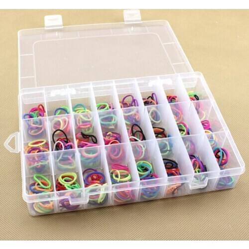 Life Essential 24 Compartment Ornaments Practical Plastic Box Organizer Rings Bead for Adjustable Case Storage Display Jewelry