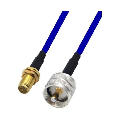 Blue Soft RG142 Double Shielded RP-SMA Female to UHF Male Connector RF Coaxial WIFI Antenna Coax Low Loss Cable 50ohm