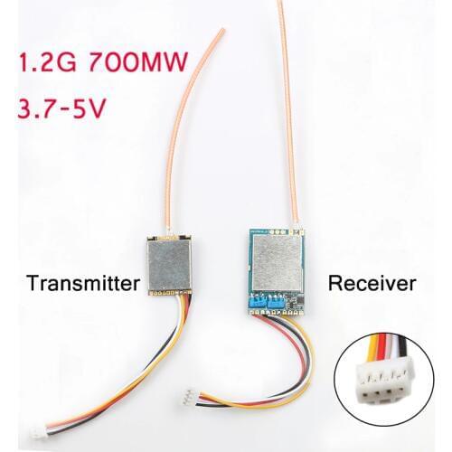 1.2G 700MW Wireless Transmission 8ch FPV Transmitter+Receiver Kit Antenna Signal 3.7-5V Audio Video Parts for RC Drone