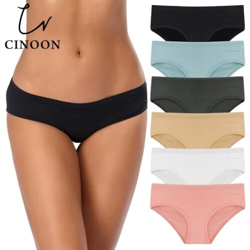Overseas Warehouse Womens Panties Cotton Underwear Briefs Low-Rise Soft Panty Women Underpants Female Lingerie