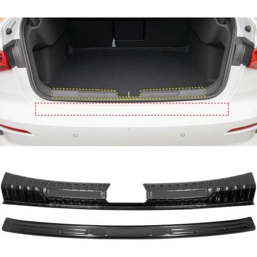 2PCS Stainless Steel Inner & Outer Rear Bumper Protector Guard Plate Cover Trim for Audi A3 8Y Sedan 2020 2021 2022 Accessories