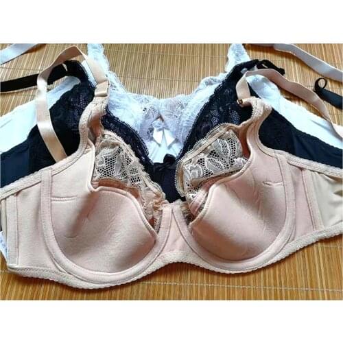 Women Padded Lace Bras Underwire Full Coverage push up Sheer Supportive Brassiere Top Plus Size 3-44 B C D DD E Cup bralette D08