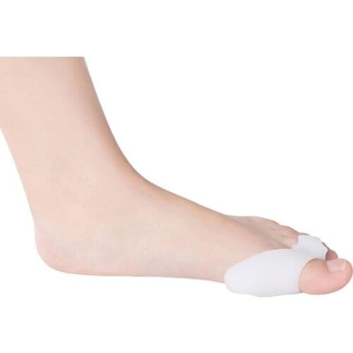 1Pair 2PCS Toe Separator Corrector Silicone Gel Valgus Adjuster Protector Bunion Guard Feet Foot Care Tool