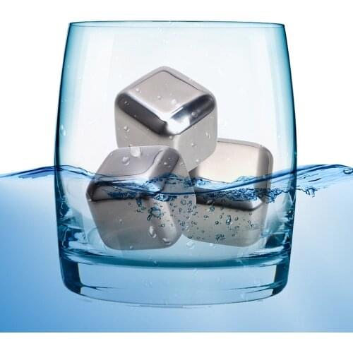 1pc Stainless Steel Ice Cubes Beer Drink Quick Frozen Ice Stone Chilling Stones for Whiskey Wine Whiskey Cooler Rocks