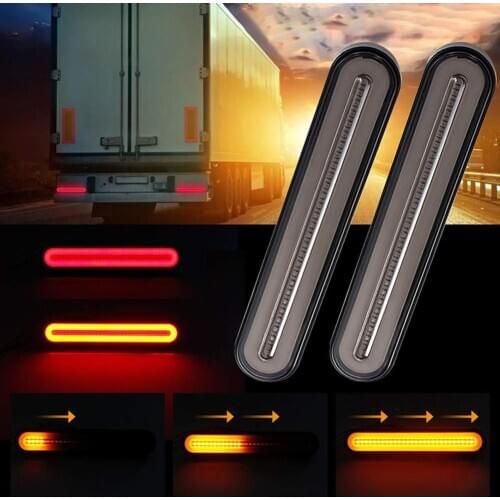 2Pcs Truck Trailer Lorry Waterproof Brake Turn Signal Indicator LED Light Lamp