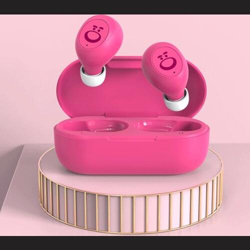 2021 Disney Strawberry Bear Wireless Bluetooth Headset Girl Cute Cartoon Bluetooth Wireless Headset Ios Android Universal