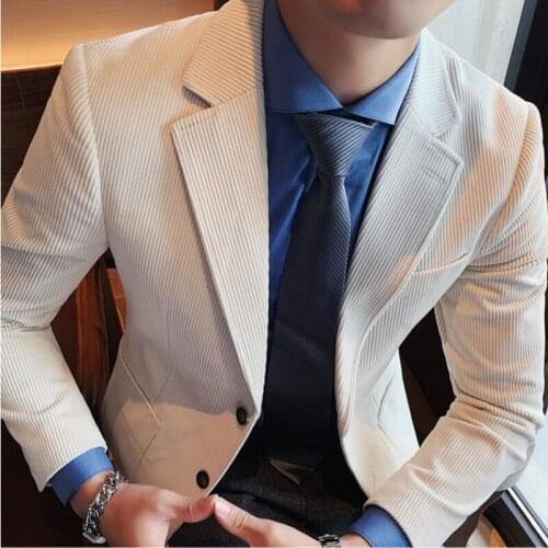 2021 Mens corduroy fabric Casual business suit/Male slim fit Fashion leisure Blazers/Mens jacket Brand clothing coats S-5XL