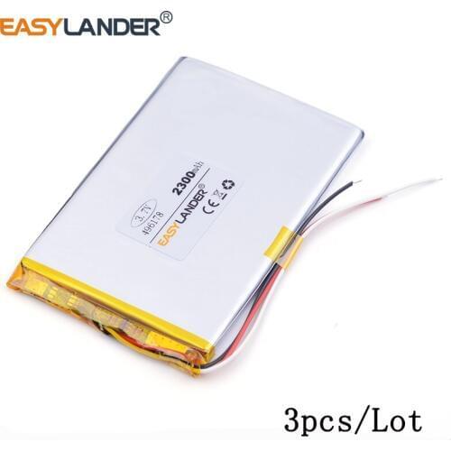 3pcs /Lot 3-Wire 496178 2500mAh 3.7v lithium Li ion polymer rechargeable battery For tablet pc cell phone POWER BANK PIPO MIUI