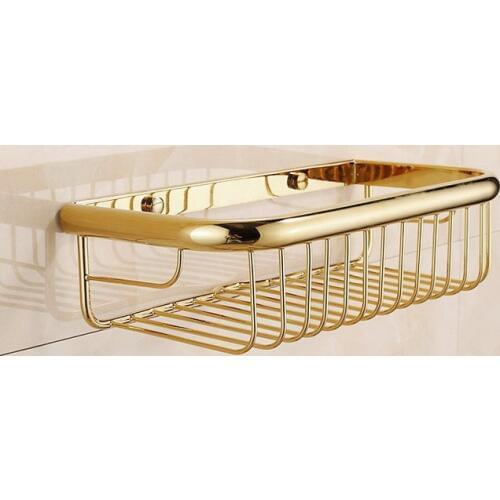 300mm Polished Gold Color brass Wall Mounted Bathroom Shower Shelf Storage Basket Bathroom Accessory mba095