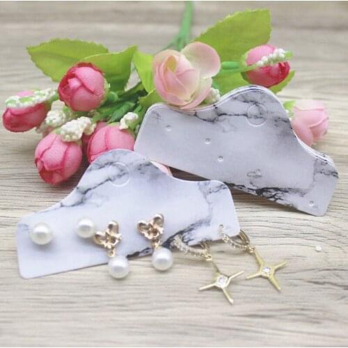 50Pcs 50Plastic Bag DIY 8x4cm Marbling/Thank you /Handmaed With Love Style Earring card hang tags with DIY Shop Crafts