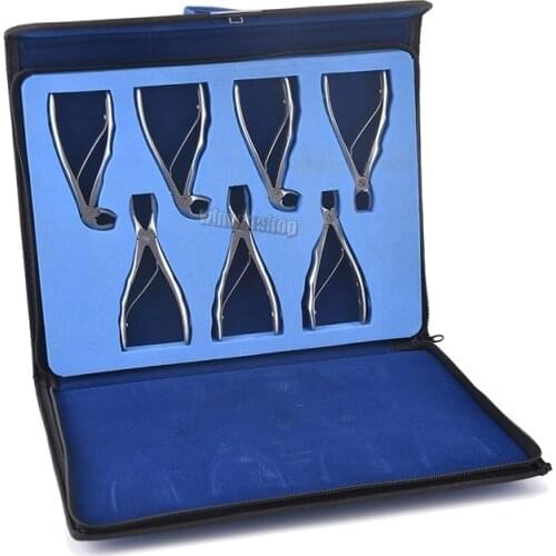 7Pcs/package Stainless Steel Dental Forceps Childrens Tooth Extraction Forcep Pliers Kit Orthodontic Dental Lab Instrument Tool