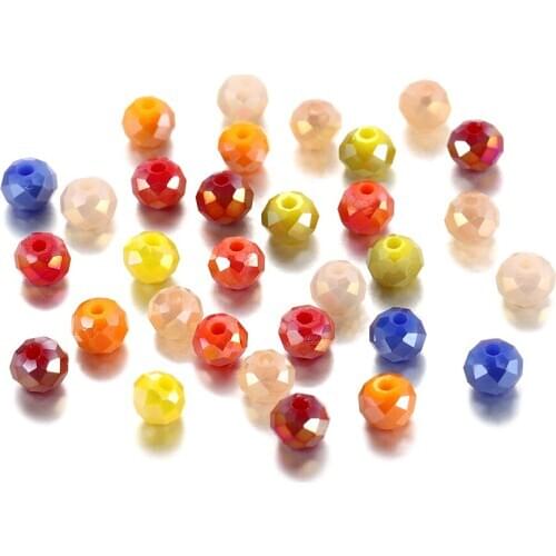 70-300pcs/lot 3 4 6 8mm Multicolor Bulk Crystal Glass Beads Spacer Bead Round Ball Faceted Beads For DIY Jewelry Making Finding