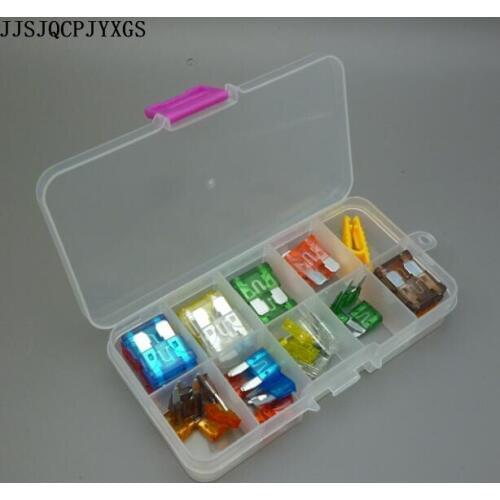 JJSJQCPJYXGS 92pcs Car Auto Standard and Mini Blade Fuse Box Kit Motorcycle Boat Truck Automotive Blade Fuse Assortment 5A~40A