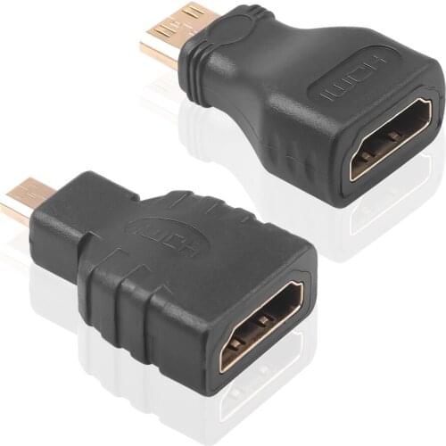 JTKE 1080P HD HDMI-compatible to Micro HDMI and HDMI-com' to Mini Converter Extension Adapter Connector for Video TV Xbox
