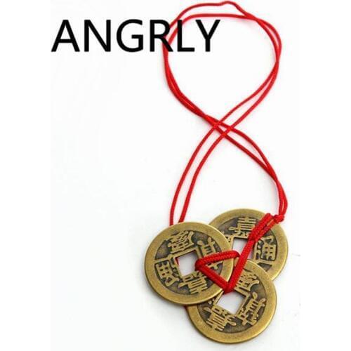 ANGRLY 3pcs /set Top Quality Best Price Chinese Feng Shui Coins For Wealth And Success Lucky Copper Chinese Coins Original Gifts