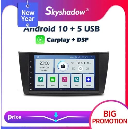 Carplay DSP PX6 IPS DSP Android 10 4GB + 64GB Car DVD Player GPS Map RDS Radio Bluetooth For Benz W211 W463 W219 W209 2004-2011
