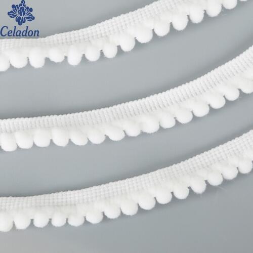 Celadon White Color Hair Ball Lace Three Size Selectable For House Decoration Sew On Garment DIY Party Wedding Dress Wholesale