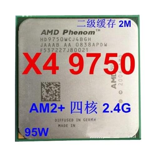 Free shipping X4 9750 CPU Processor Quad-CORE (2.4Ghz/ 2M / 2000GHz) Socket am2