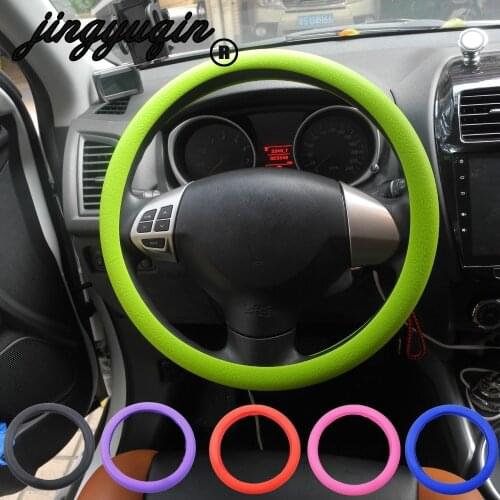 Jingyuqin Steering Wheel Case Cover Shell Skidproof Odorless For VW Audi Nissan Peugeot Mazda Toyota Lexus Honda KIA Hyundai
