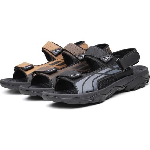 Cuero outdoor sandalle uomo sandalias zandalias piel classic sandles ete rubber masculino sandalia sandals-men genuine leather