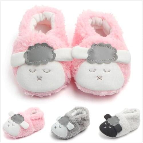 Autumn Winter Baby First Walkers Infants Warm Shoes Soft Sole Anti-slip Newborn Crib Shoes Lovely Cartoon Baby Shoes