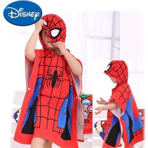 Disney Spider-Man McQueens Car Bath Towel Children Hooded Cotton Cloak Baby Kids Boy Cartoon Swimming Beach Towel Toddler Robe