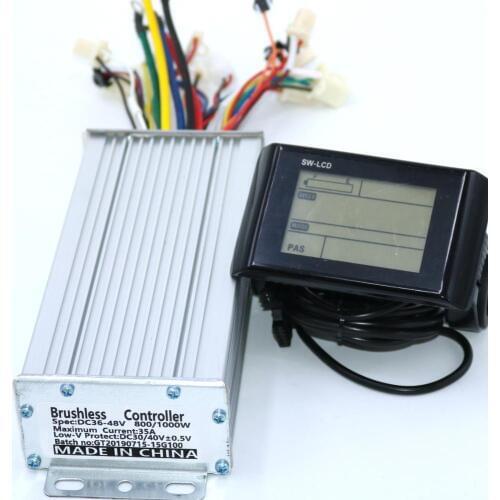 Greentime 36V 48V 800W 1000W 35A Brushless DC Motor Controller Ebike Controller +SW-LCD Display One Set