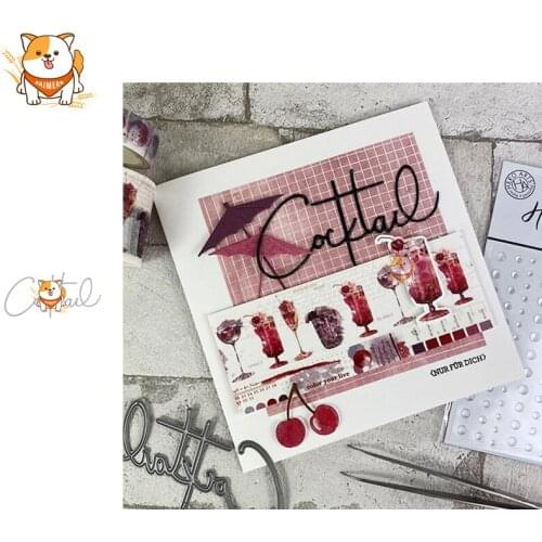 Cocktail Word Metal Cutting Dies Mold Knife Scrapbooking Stencil DIY Embossing Craft Die Cuts Card Making New Dies For 2020