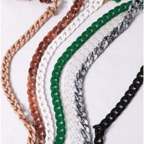 Creative Small Resin Chain Shoulder Straps For Handbags Long Acrylic Ring Purse Belts Ladies Shoulder Bag Handle Accessories New