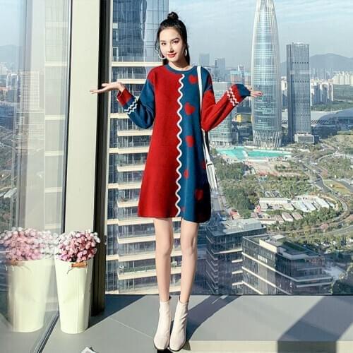 Fashion womens sweater skirt 2020 autumn and winter new high-end big-name base sweater knitted skirt