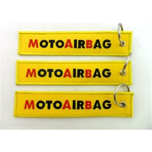 Moto Air Bag Fabric Embroidered Key Tags