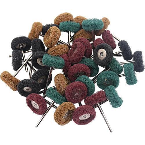 40 Pcs 3mm Abrasive Buffs Polishing Buffing Wheel Set Kit for Dremel Rotary Tool Grinding Accessories