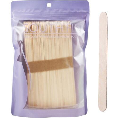 50 Pcs Wood Hard Wax Beans Spatula Set Wax Applicators Scrapers Sticks for Salon Home Face Eyebrows Body Beauty Wax Bean Stick