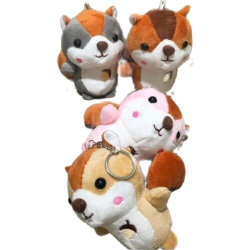 Wholesale 60pcs/lot New 4 Colors Small 10CM Squirrel Plush Toys Mini Stuffed Animal Toys Baby Kids Gift Doll Plush Toys